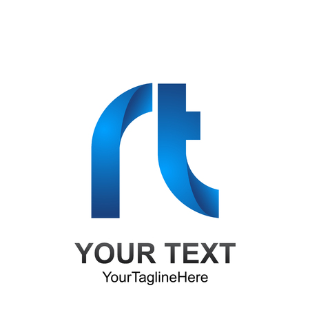 Initial letter RT logo template colored blue design for business and company identityのイラスト素材