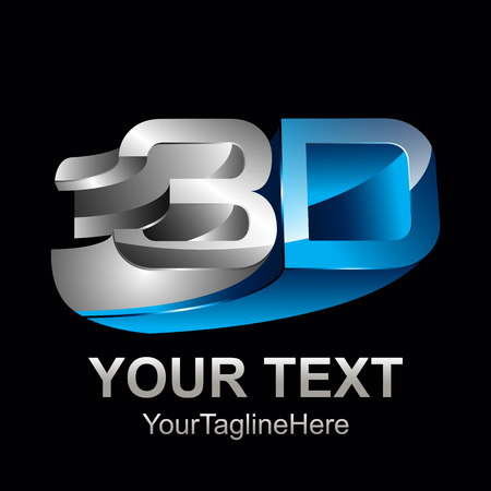 3d text shape vector icon logo illustration. 3d shape rengering design vectorのイラスト素材