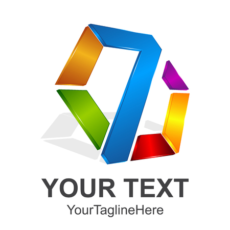 Letter Z vector logo symbol in the colorful hexagonal on white background. Vector template for your designのイラスト素材