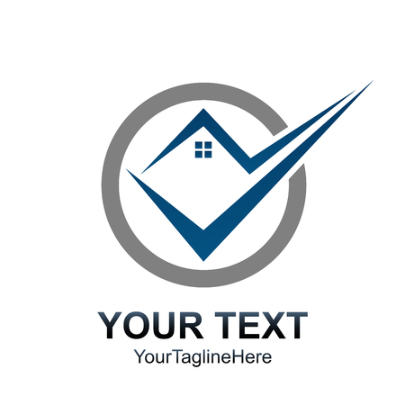 Circle check home logo template. Real Estate element designのイラスト素材