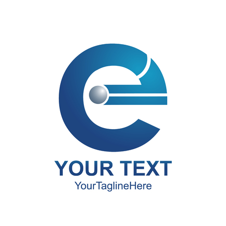 Initial letter E logo template colored blue design for business and company identityのイラスト素材