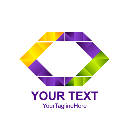 Creative abstract geometric hexagon vector logo design template element. Colorful concept iconのイラスト素材