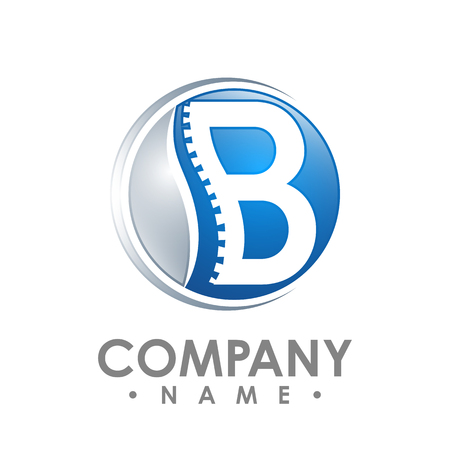B letter chiropractic abstract vector logo design template. chiropractic Medicine, Healthcare designのイラスト素材
