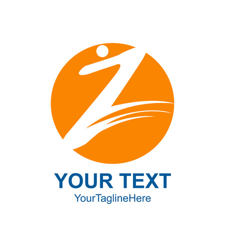 Initial letter Z logo template colored yellow circle brush human design for business and company identityのイラスト素材
