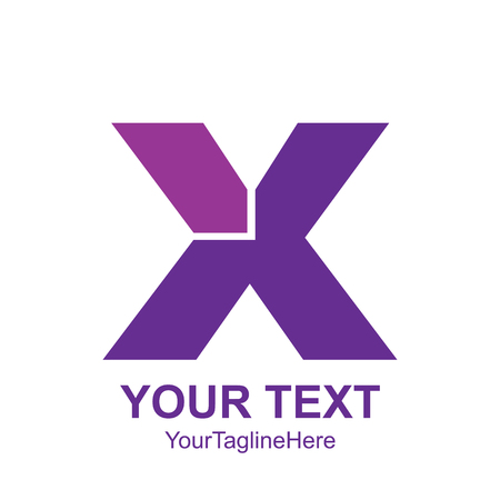 Initial letter X logo template colored purple design for business and company identityのイラスト素材