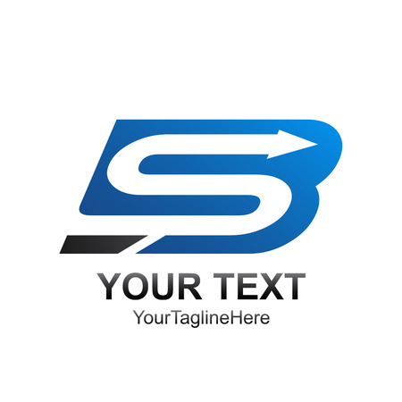 Initial BS or SB  letter with forward arrow logo templateのイラスト素材