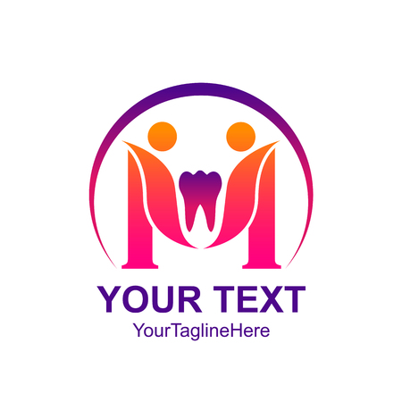Creative abstract Dental Clinic Family vector logo design template element. Colorful concept iconのイラスト素材