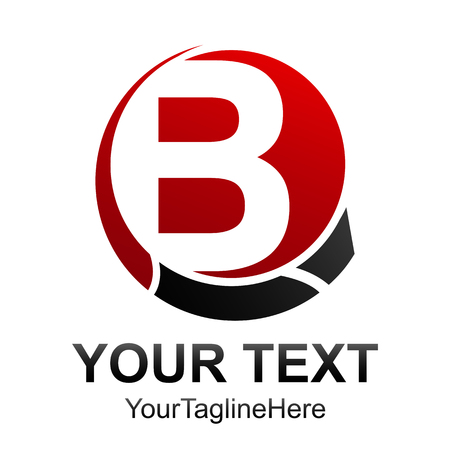 Initial letter B logo design template element colored black red circle for business and company identityのイラスト素材