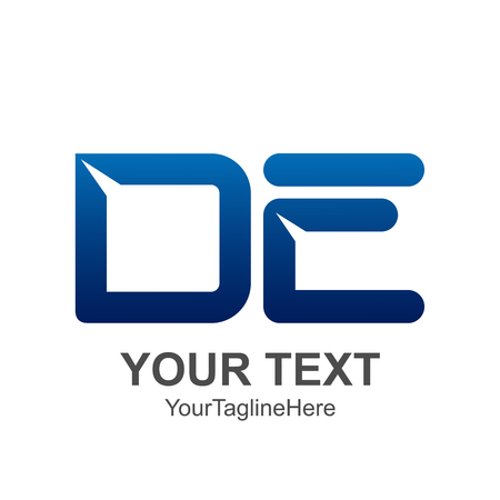 Initial letter DE logo design template element colored blue for business and company identityのイラスト素材
