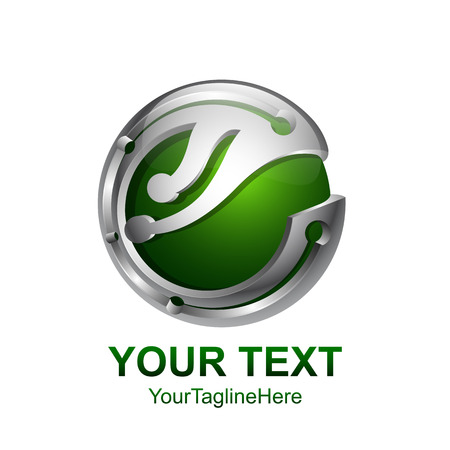Circle green tech sphere logo template for your businessのイラスト素材
