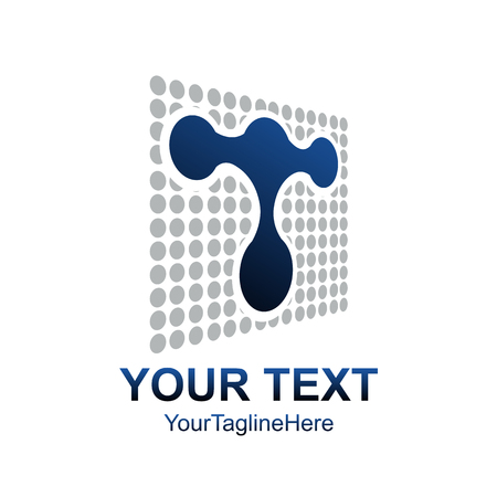 Initial letter T logo template colored Dotted Bubble square design for business and company identityのイラスト素材