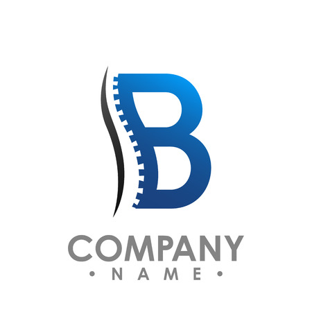 B letter chiropractic abstract vector logo design template. chiropractic Medicine, Healthcare designのイラスト素材