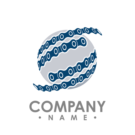 Chain circle industrial vector design illustration logo iconのイラスト素材