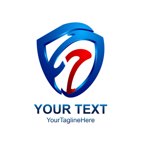 Letter S logo design template colored red blue shield design for business and company identity. Abstract initial S alphabet logo element.のイラスト素材