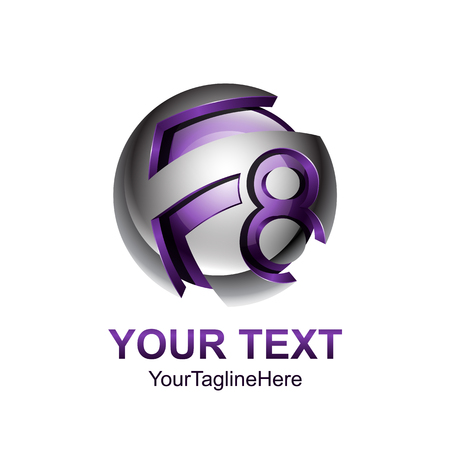 Initial letter F8 logo template sphere design for business and company identityのイラスト素材