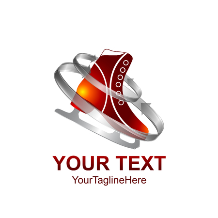 Ice skate shoe isolated on a white background. Boot with blade.のイラスト素材