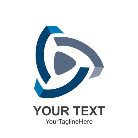 Creative abstract media play button vector logo design template element. Colored silver blue concept iconのイラスト素材