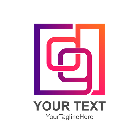 Initial letter DG logo design template element colorful square for business and company identityのイラスト素材
