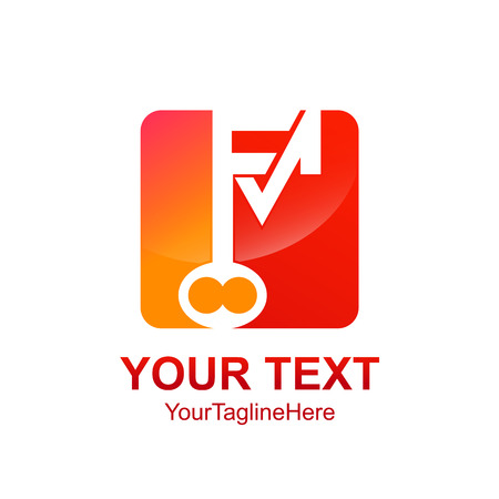 Initial letter FM logo template key square design for business and company identityのイラスト素材