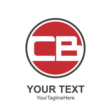 Initial letter CB logo design template element colored grey red circle for business and company identityのイラスト素材