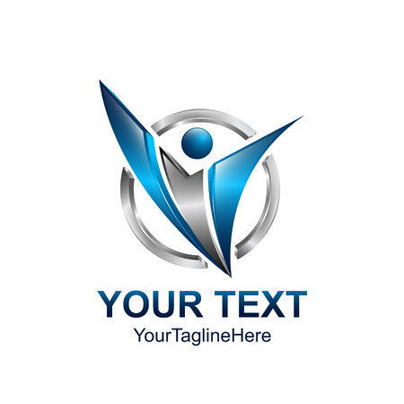 Vector men logo, human, family, teamwork icon. Community, people sign in modern 3d style.のイラスト素材