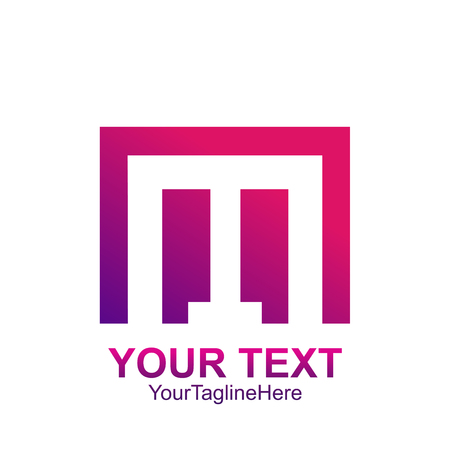 Initial letter M logo template colorful square design for business and company identityのイラスト素材