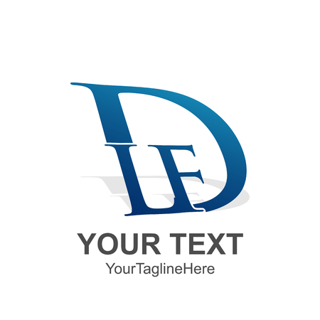 Initial letter DLF logo design template element colored blue for business and company identityのイラスト素材