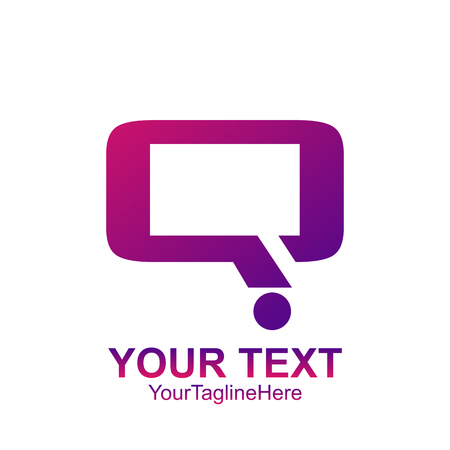 Initial letter Q logo template colored purple design for business and company identityのイラスト素材