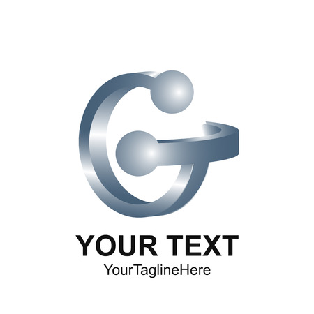 Initial letter G logo template colored grey 3D design for business and company identityのイラスト素材