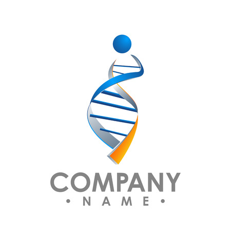DNA sequence light 3d flat vector illustration art. Educational logo medicine center healthcareのイラスト素材