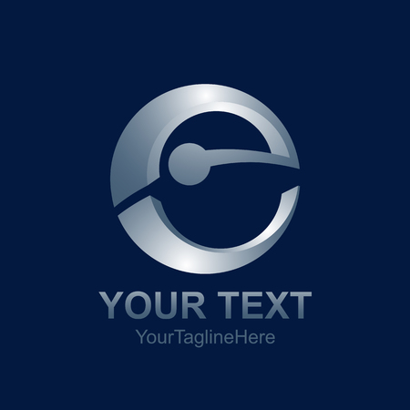 Initial letter E template colored grey circle design for business and company identityのイラスト素材