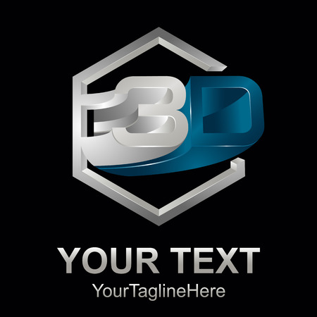 3d text shape vector icon logo illustration. 3d shape rengering design vectorのイラスト素材