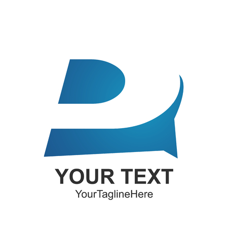 Initial letter D logo design template element colored blue for business and company identityのイラスト素材