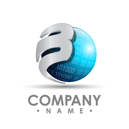 Colourful letter b logo vector template. Letter b logo for technology.のイラスト素材