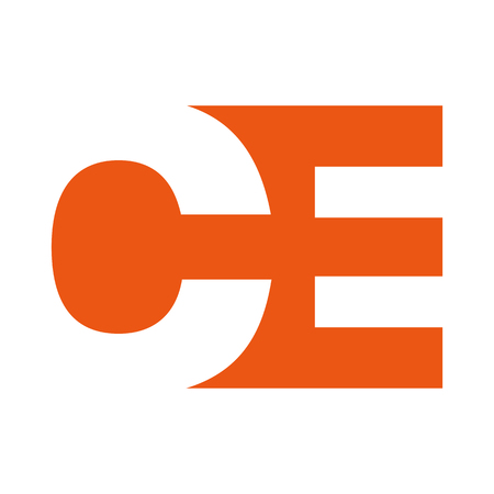 abstract initial letter CE or OE logo concept design template vector illustrationのイラスト素材