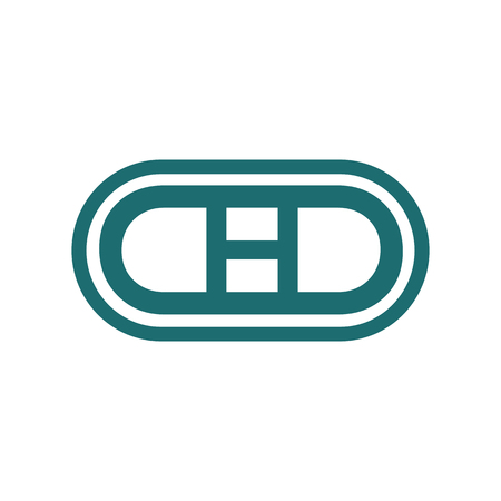 Capsule icon. Medications. Flat design, linear and color styles. Isolated vector illustrationsのイラスト素材