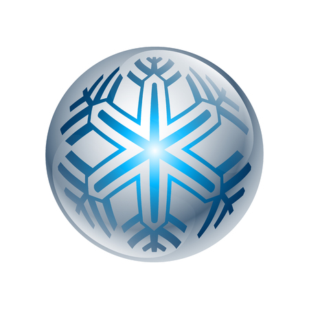 3D,Digital blue isolated circle logo template. Stylized abstract snowflake, flower or sun vector illustrationのイラスト素材