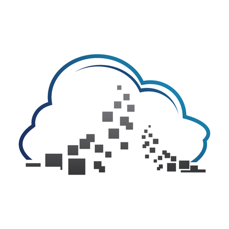 Digital cloud logo concept design. Symbol graphic template element vectorのイラスト素材
