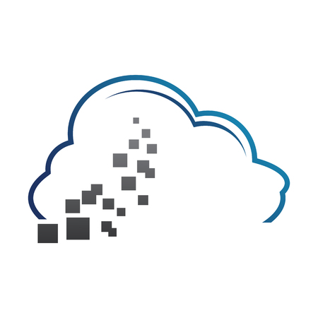 blue cloud symbol ,big data cloud logo,big cloud technology logo. CLoud data management vector logoのイラスト素材