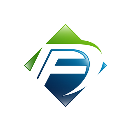 FD F D Letter Logo Design. Creative Modern Letters Vector Icon Logo Illustrationのイラスト素材