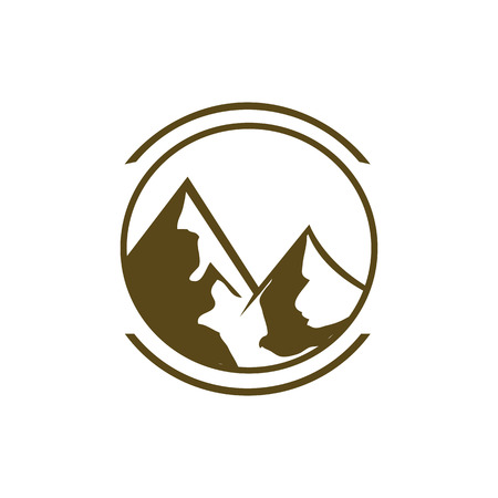mountain  design, drawn graphic icon of the tops of mountains for design. Summer campのイラスト素材