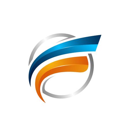 Circle swoosh Orbit vector and Satellite Cosmos logo. Planet best logo.のイラスト素材