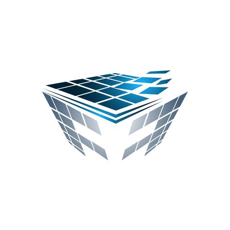 abstract box cube logo icon template. apps and technology thingのイラスト素材