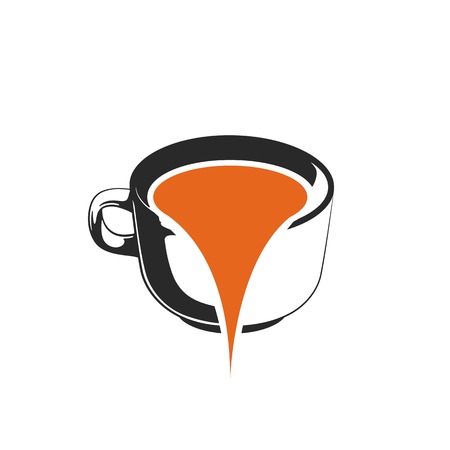 water spilled from coffee cups vector illustration logo templateのイラスト素材