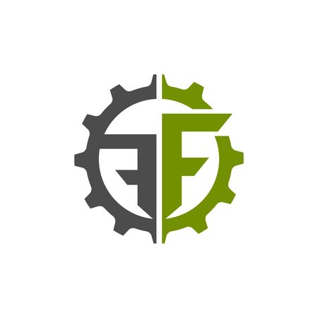 creative letter F square   template vector illustration for corporate identity of company of letter F, Typographical fontのイラスト素材