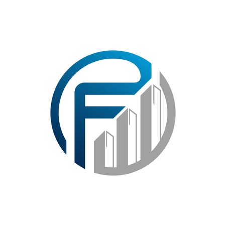 creative letter F square   template vector illustrationのイラスト素材