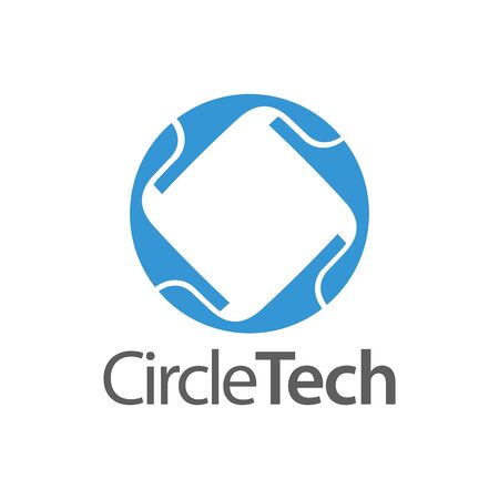Circle technology with square inside logo concept design template ideaのイラスト素材