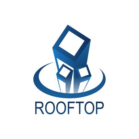 Roof top logo concept design template idea in blue colorのイラスト素材