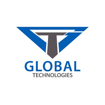 Global techonologies. Initial letter GT, TG logo concept design template ideaのイラスト素材