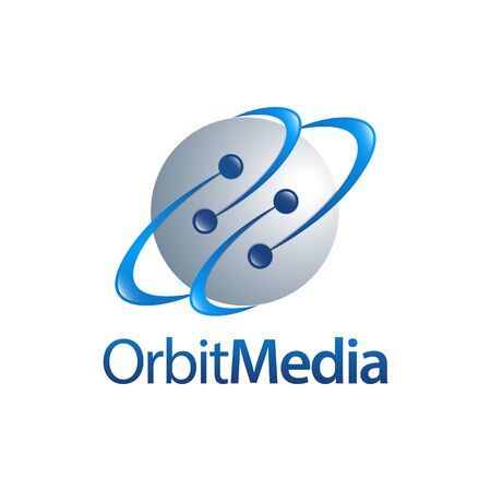 Orbit Media. Sphere planet orbit logo concept design template ideaのイラスト素材